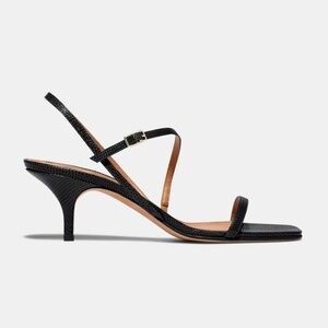 Emme Parsons Hugo in Black Embossed Lizard